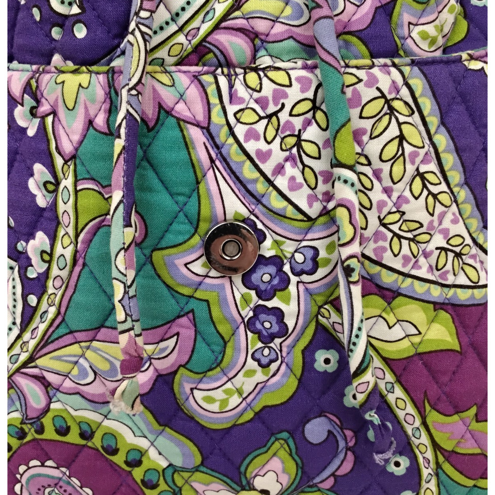 Vera Bradley Quilted Backpack Heather Purple Paisley Print Top Handle #J5585 - Picture 10 of 15